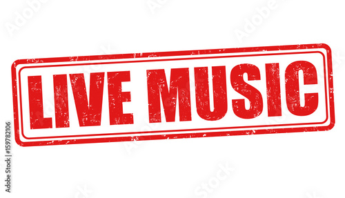 Live music sign or stamp