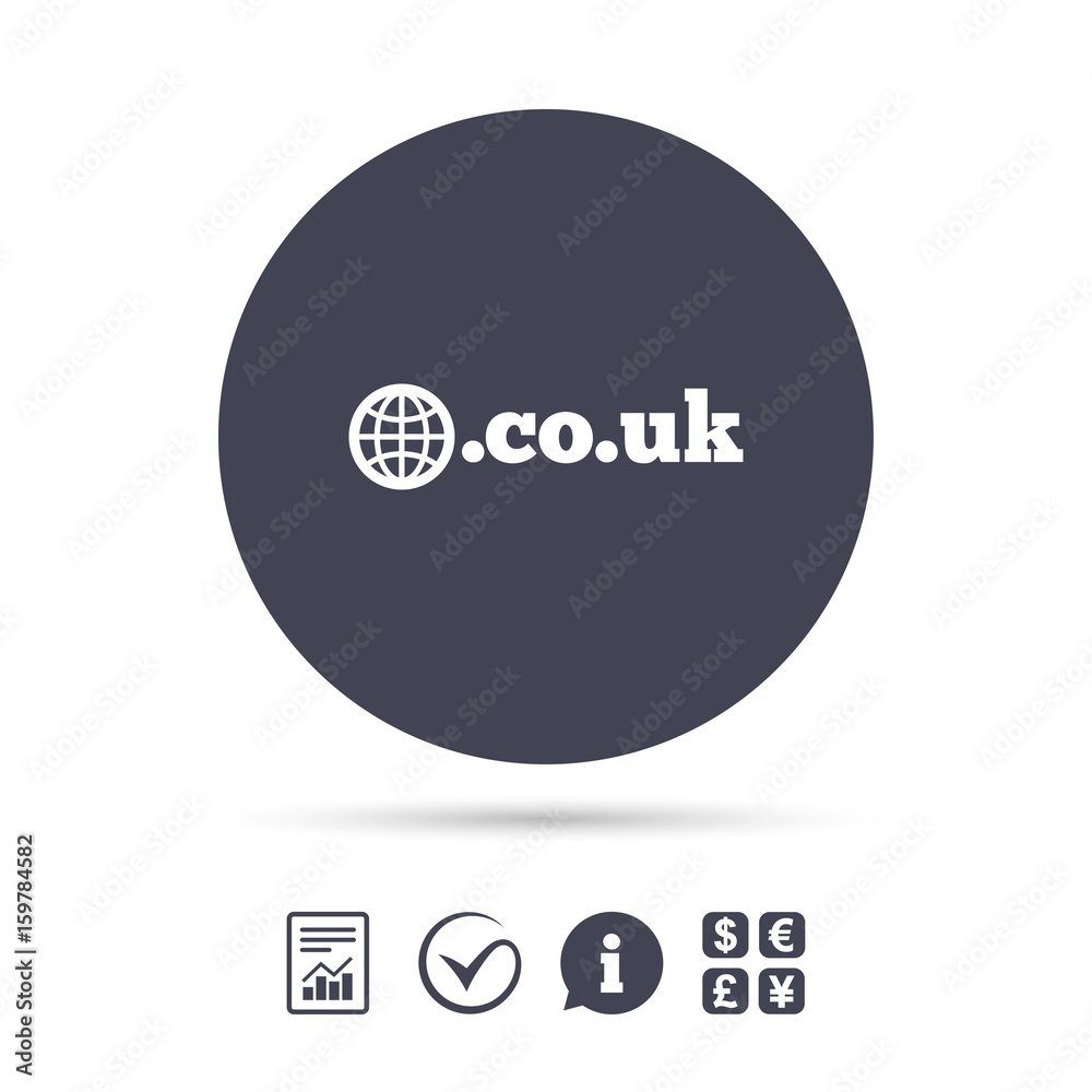 Domain CO.UK sign icon. UK internet subdomain. Domain CO.UK sign icon. UK internet subdomain.