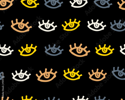 Seamless pattern with eyes. Vector background.