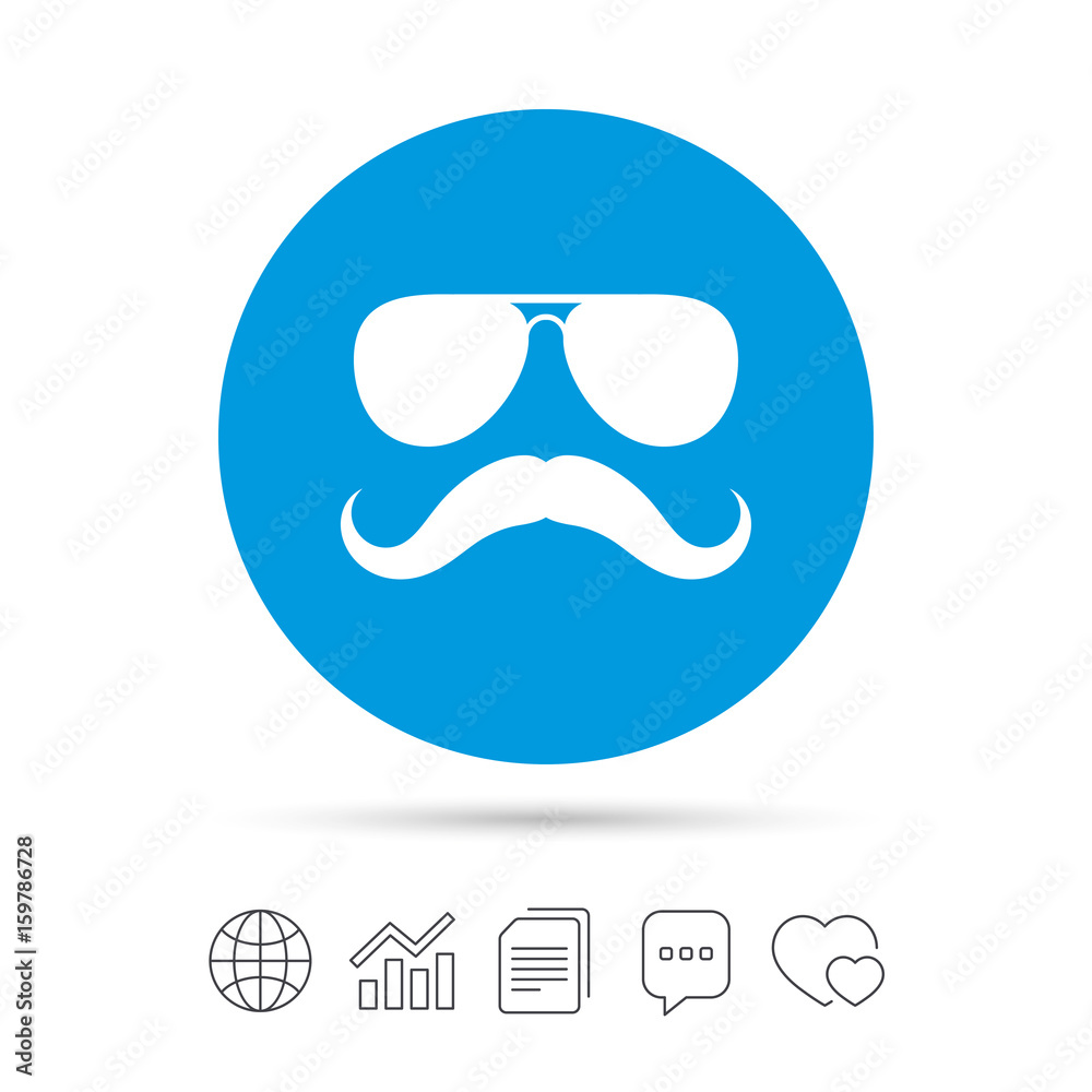Mustache and Glasses sign icon. Hipster symbol. Mustache and Glasses sign icon. Hipster symbol.