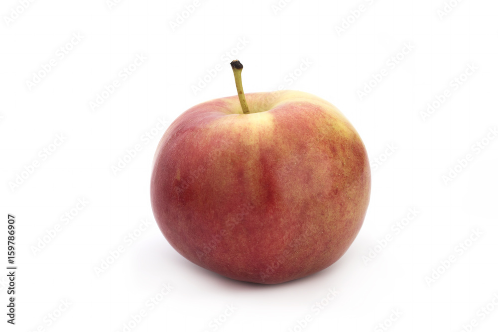 One red apple on a white background One red apple on a white background