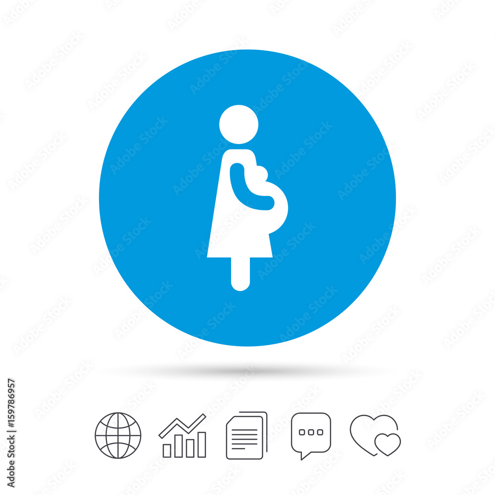 Pregnant sign icon. Pregnancy symbol. Pregnant sign icon. Pregnancy symbol.