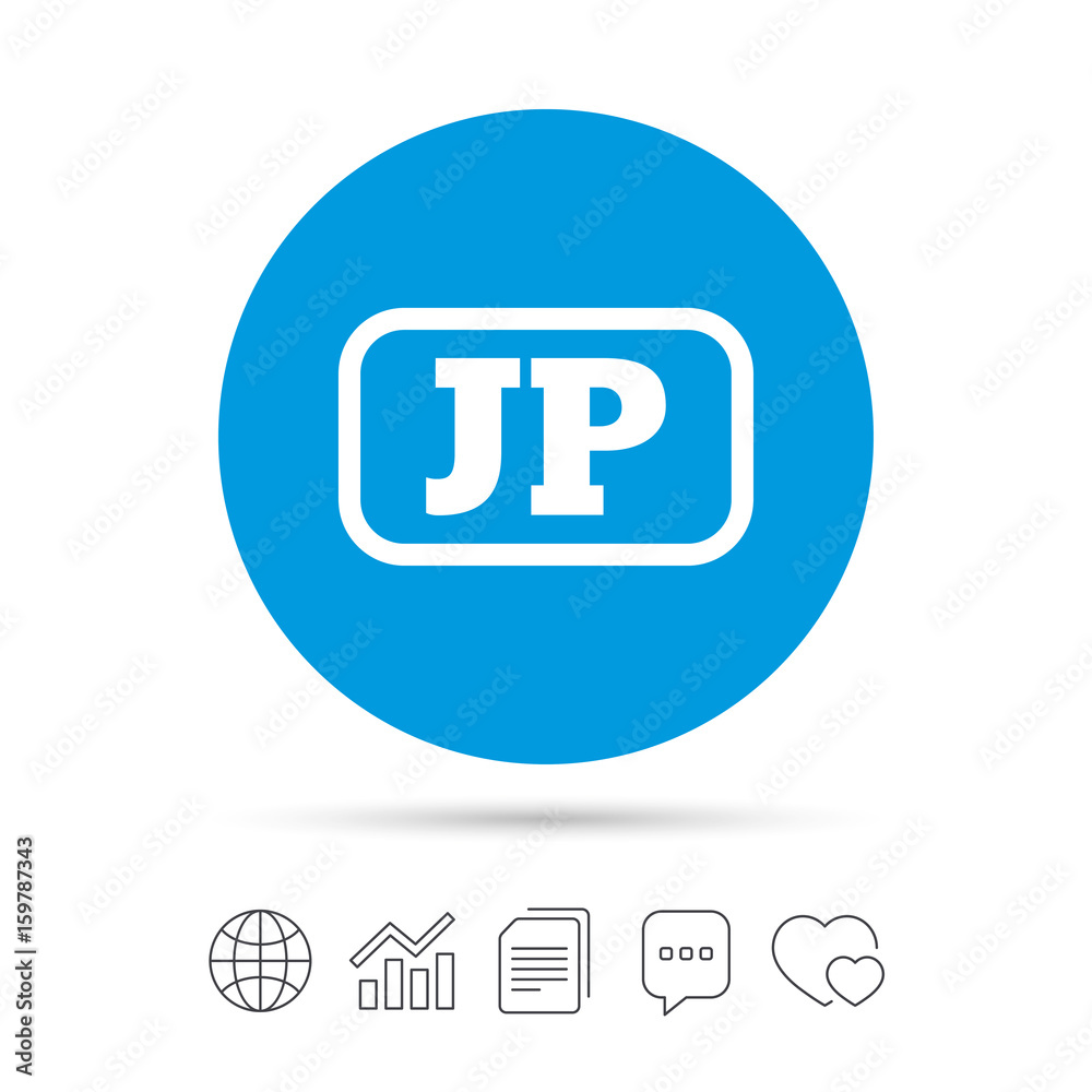 Japanese language sign icon. JP translation. Japanese language sign icon. JP translation.