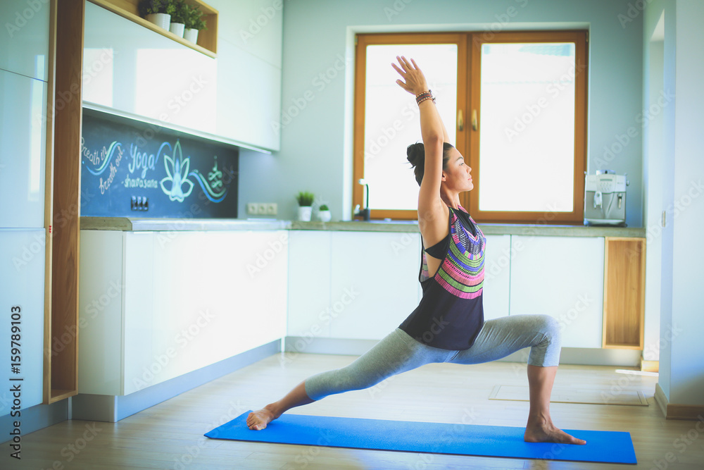 Asian woman are yoga exercises at home. Woman. Yoga. Asian woman are yoga exercises at home. Woman. Yoga.