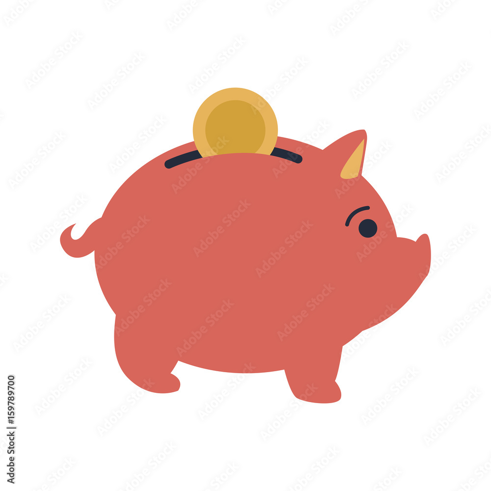 pink piggy put coin money banking vector illustration pink piggy put coin money banking vector illustration