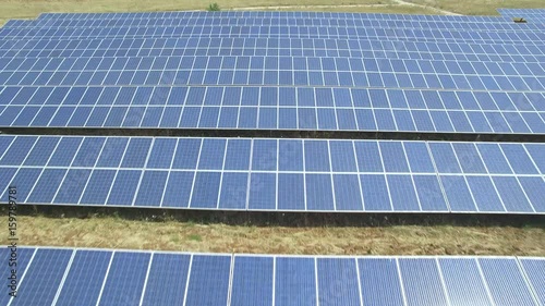 Solar panels - aerial view - 4k