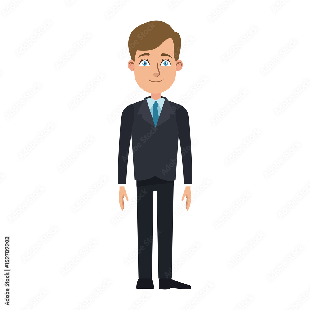 business man cartoon character young male professional vector illustration