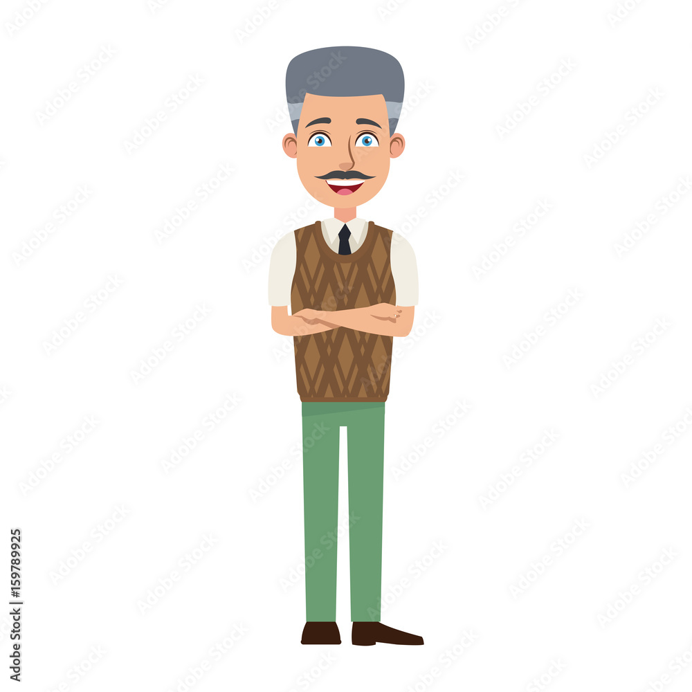 business man cartoon character young male professional vector illustration