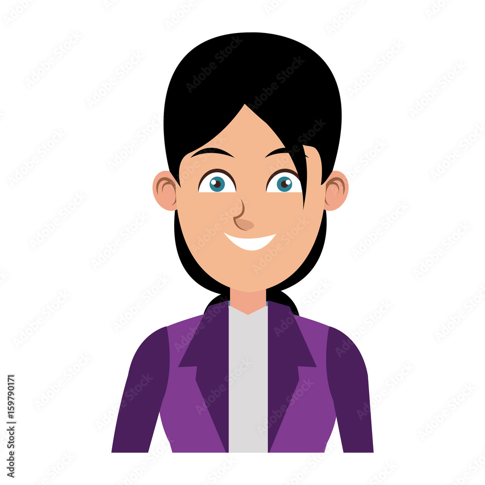beautiful young business woman successful vector illustration