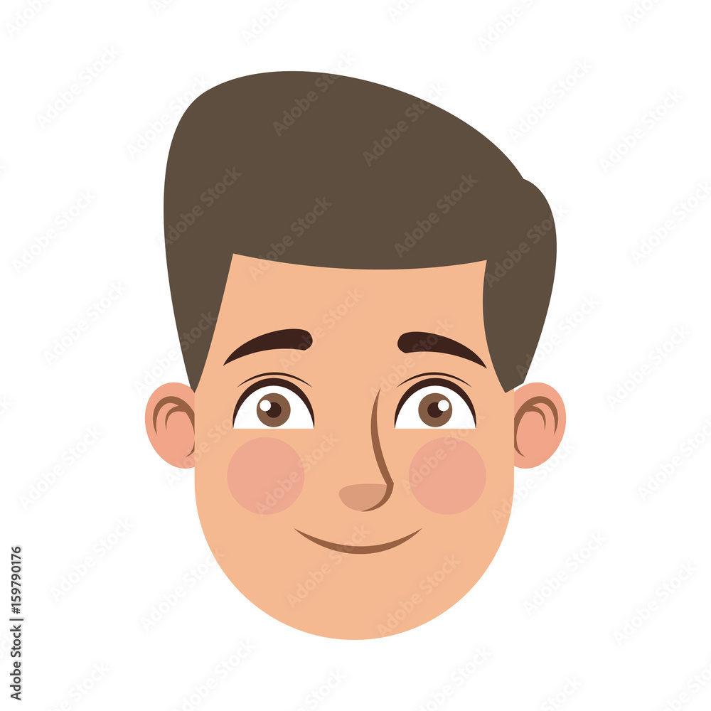 man cartoon face male facial expression vector illustration