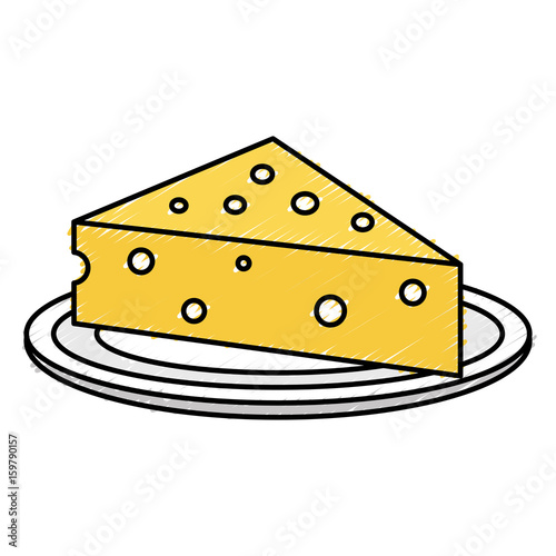 fresh cheese piece icon vector illustration design