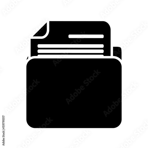 document folder icon over white background vector illustration