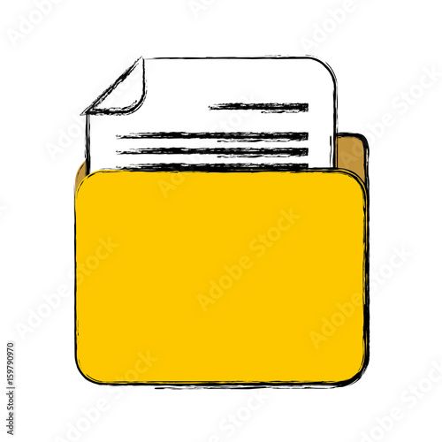 document folder icon over white background vector illustration