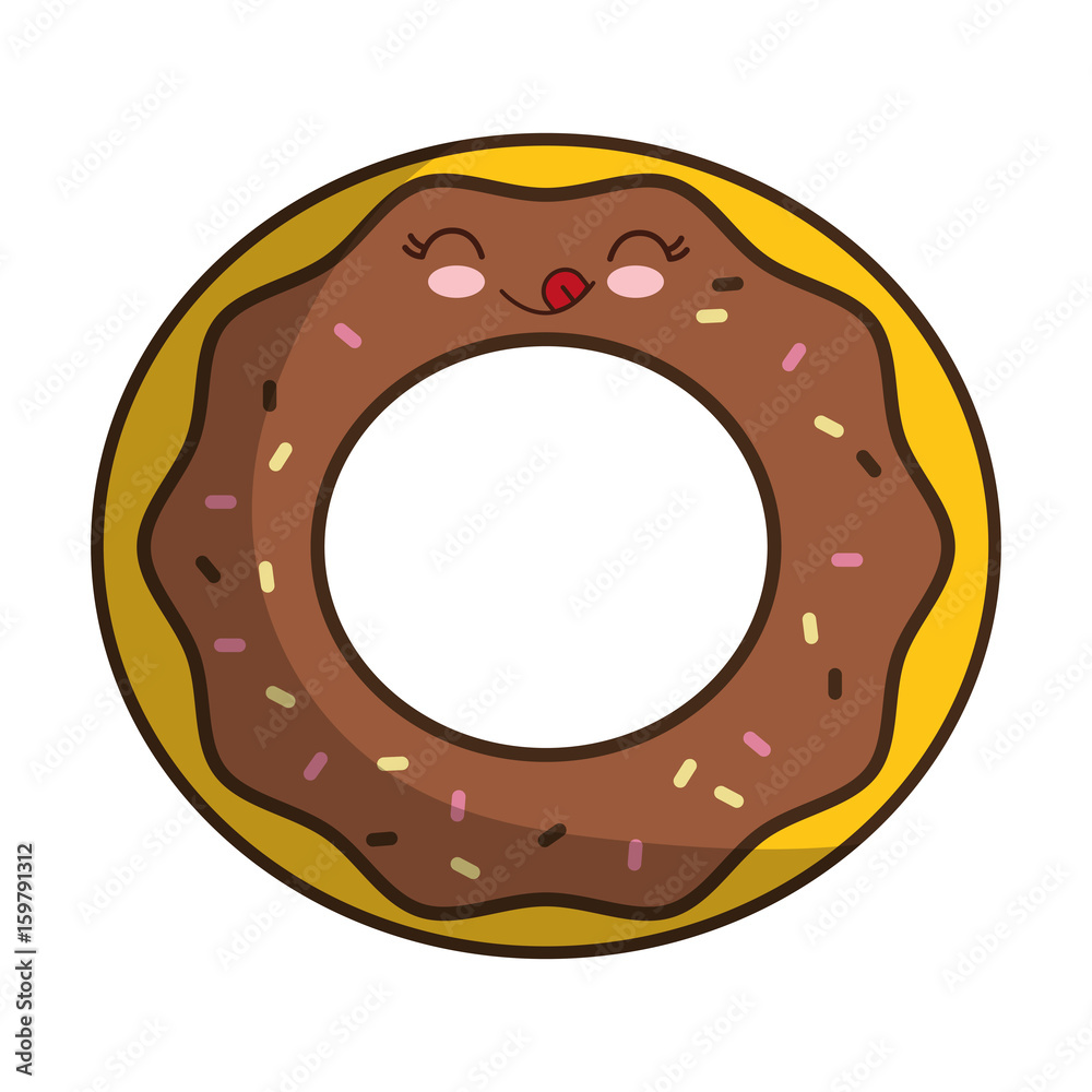 kawaii donut icon over white background colorful design vector illustration kawaii donut icon over white background colorful design vector illustration