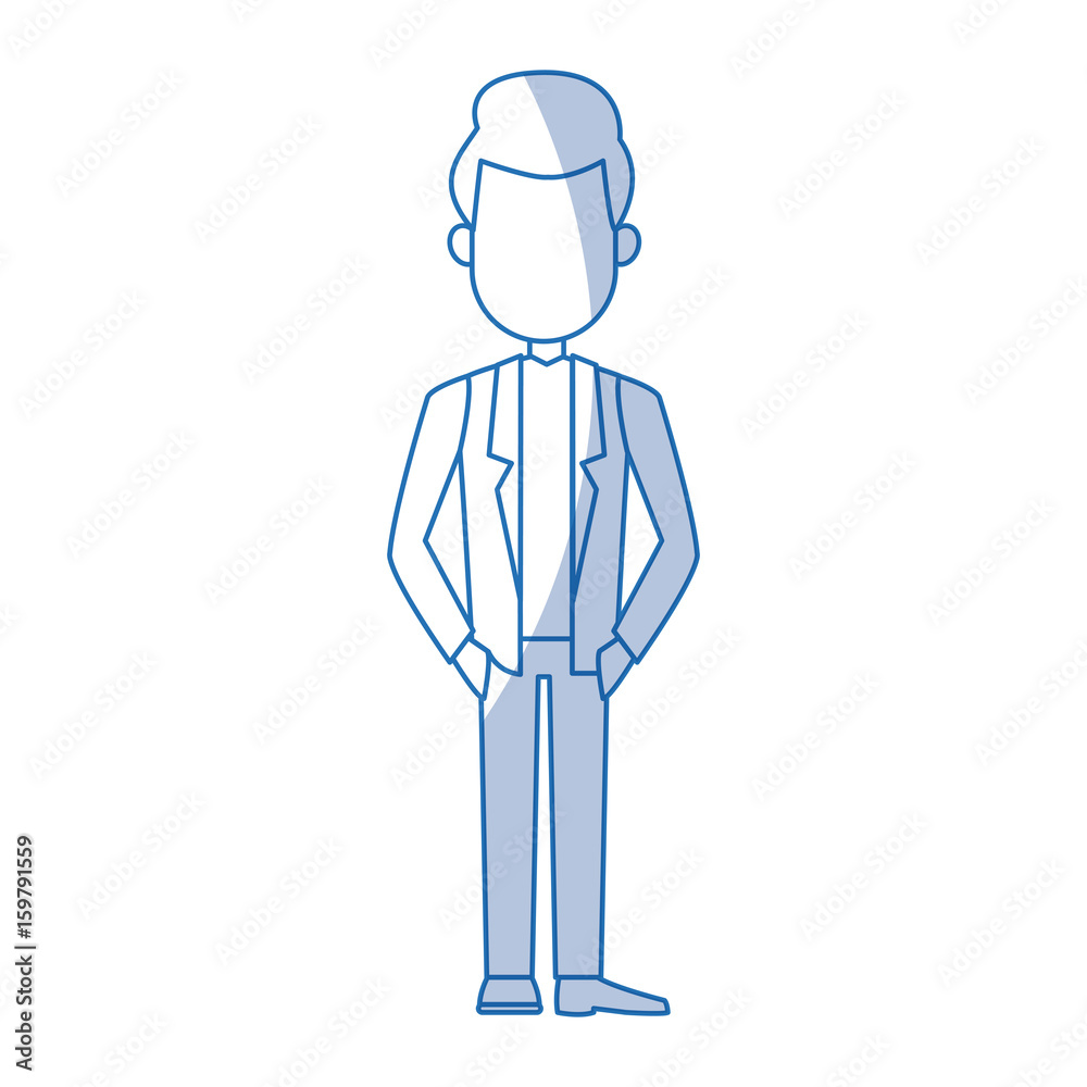 business man cartoon character male professional standing vector illustration