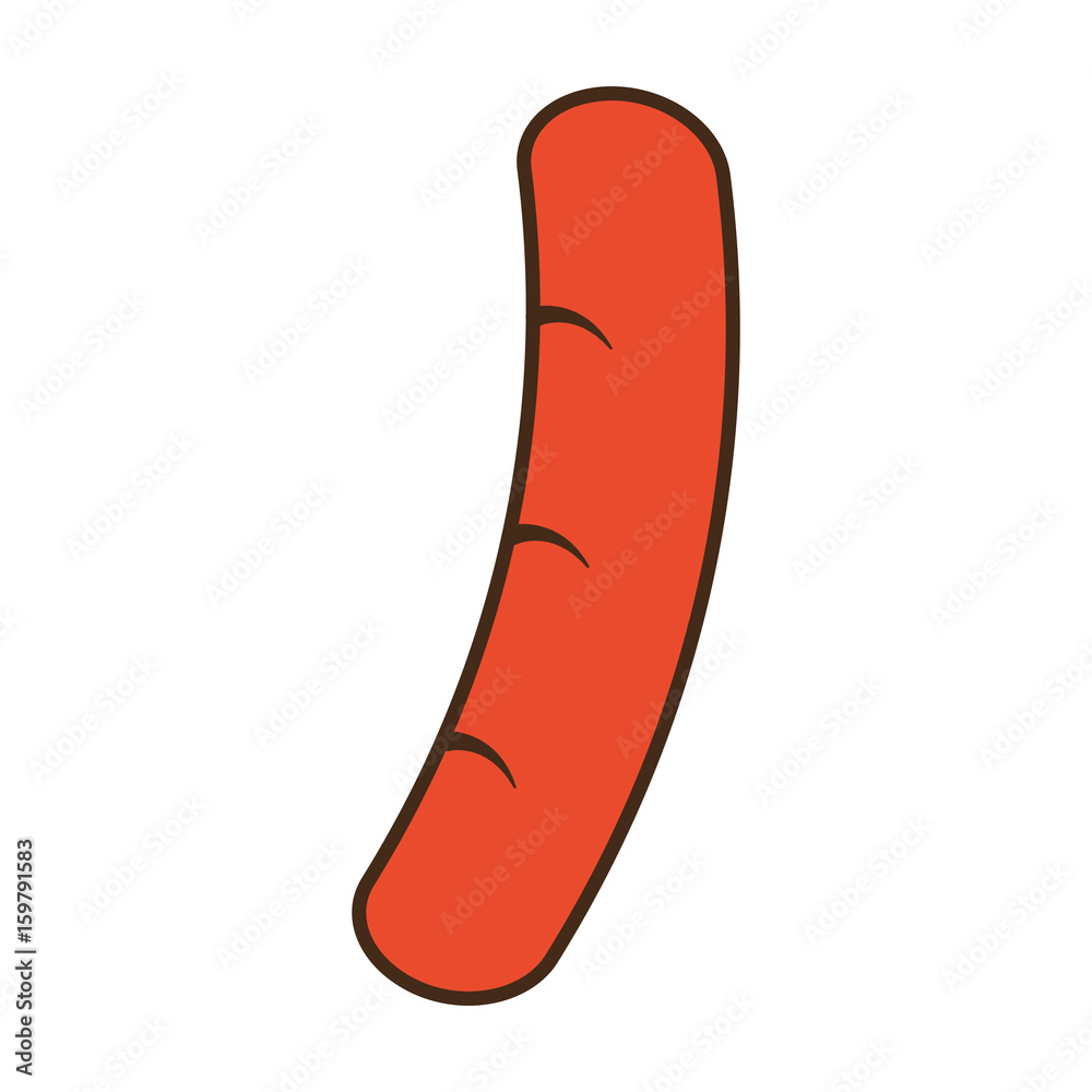 sausage icon over white background vector illustration