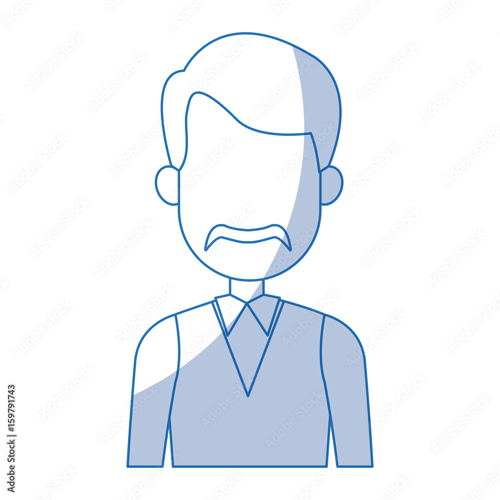 cartoon man portrait business character male vector illustration