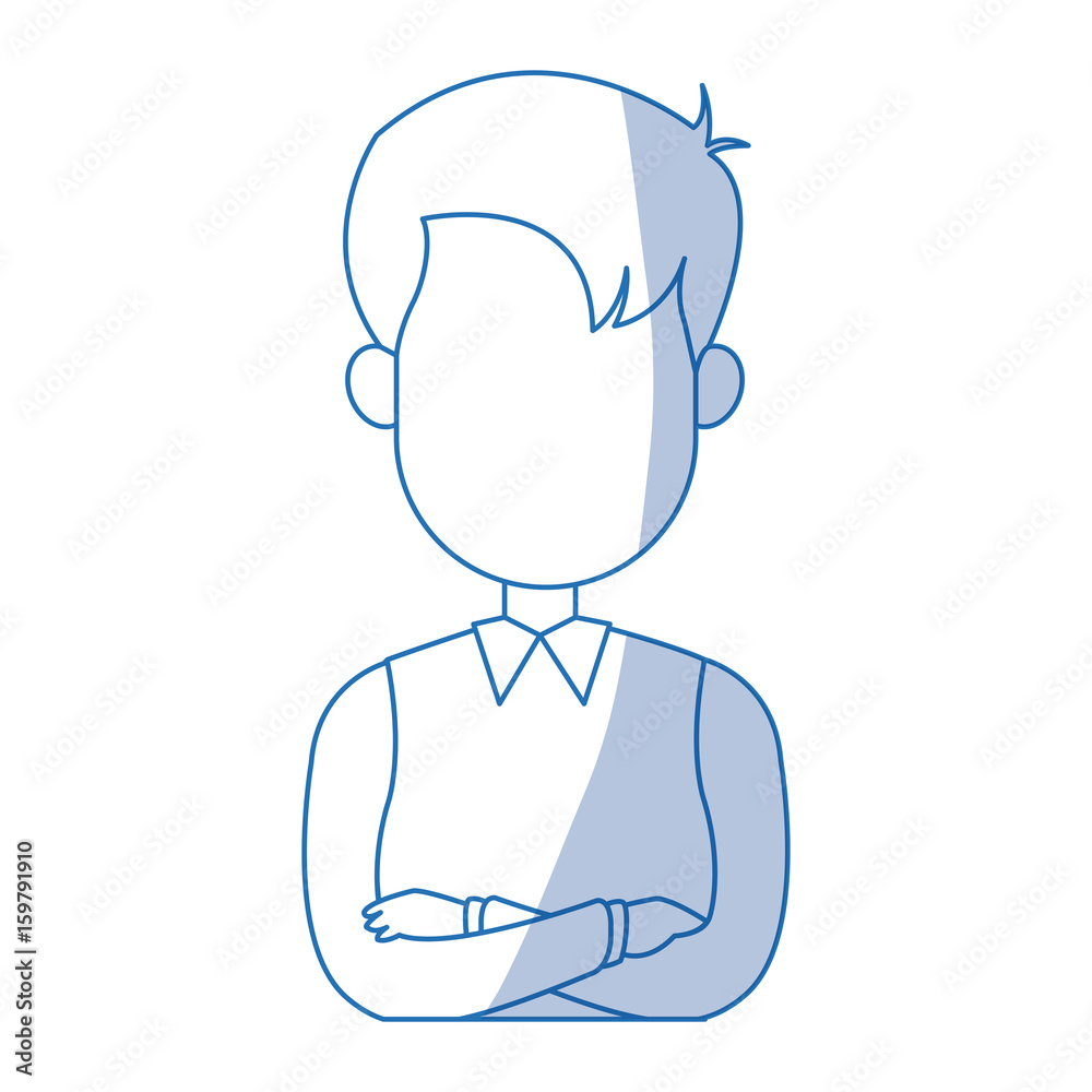 cartoon man portrait business character male vector illustration