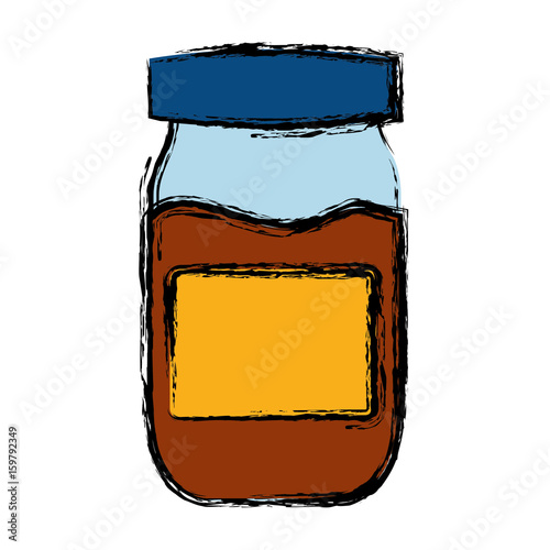 marmalade bottle icon over white background vector illustration