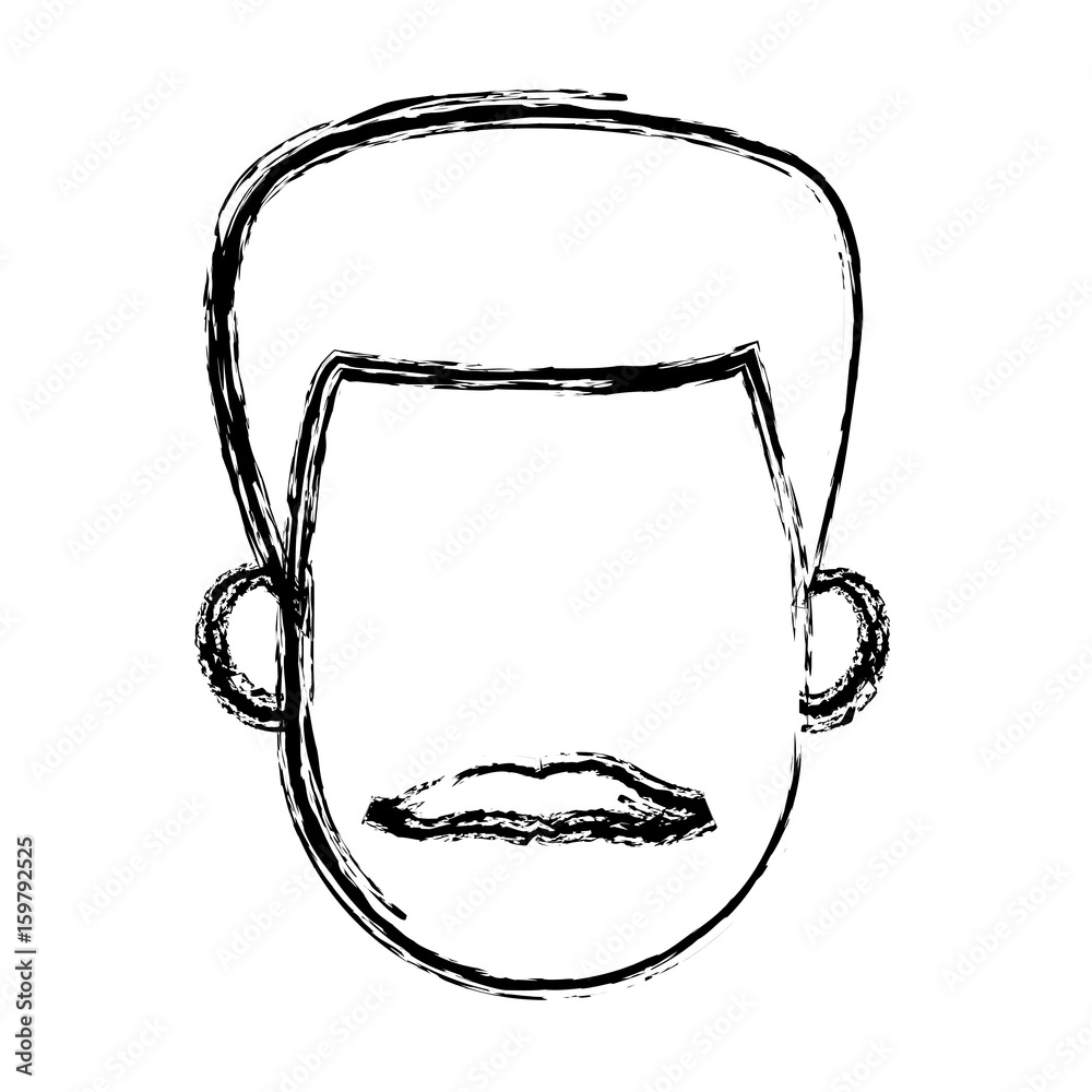 man cartoon hair faceless portrait sketch vector illustration man cartoon hair faceless portrait sketch vector illustration