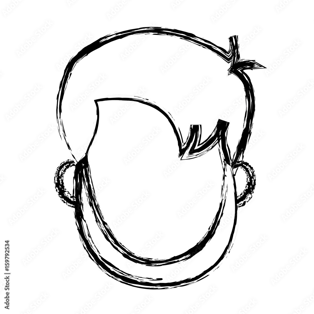 man cartoon hair faceless portrait sketch vector illustration man cartoon hair faceless portrait sketch vector illustration
