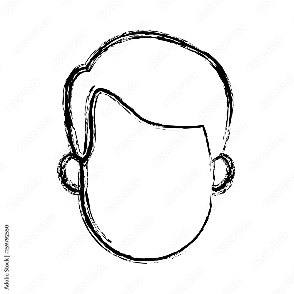 man cartoon hair faceless portrait sketch vector illustration man cartoon hair faceless portrait sketch vector illustration