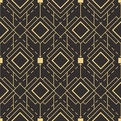 Sierkussen Art deco patronen Abstract art deco seamless pattern  © lumyaisweet