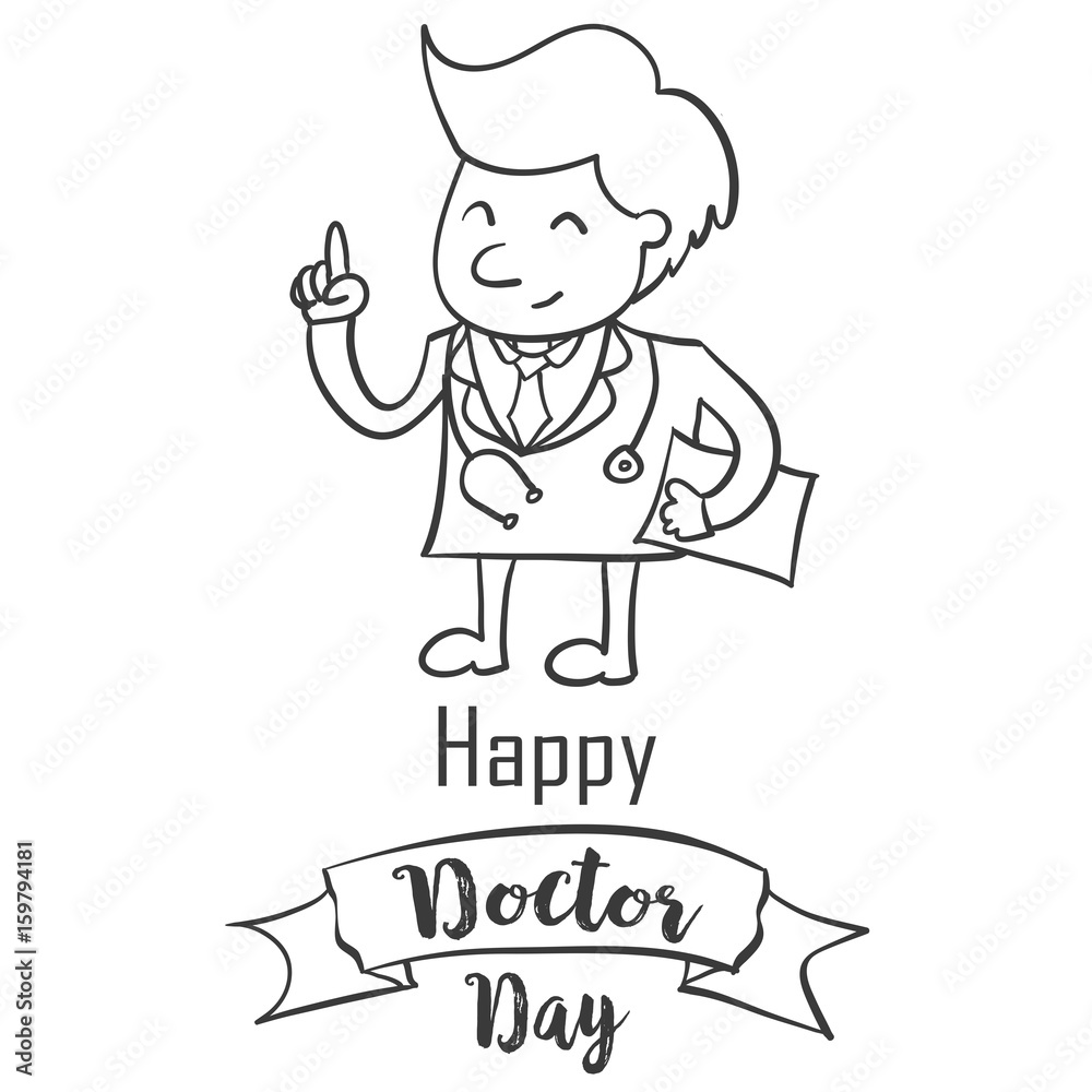 Happy Doctor Day Hand Draw Celebration Stock Vector (Royalty Free)  660884986 | Shutterstock
