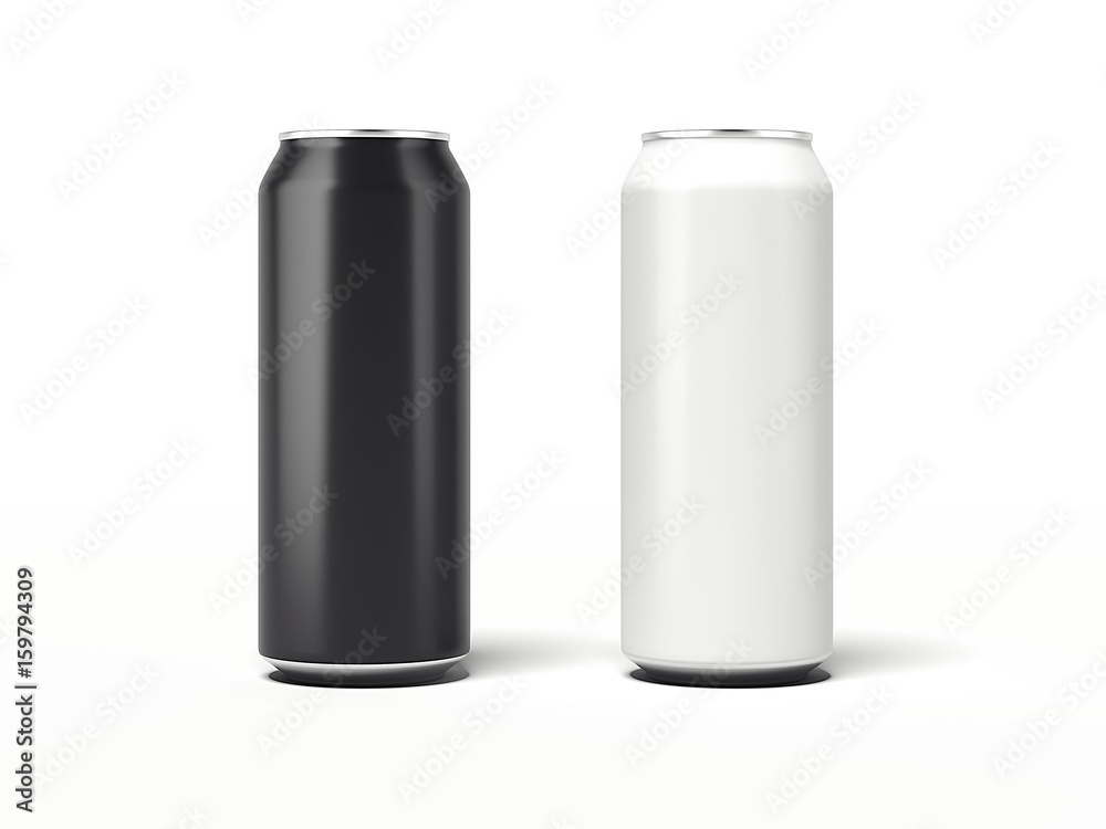 Two Aluminum Can. 3d rendering Two Aluminum Can. 3d rendering
