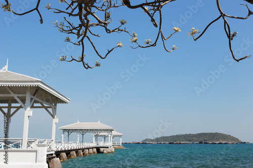 Asadang Bridge of Koh Si Chang important places and popular tourist destinations. photo