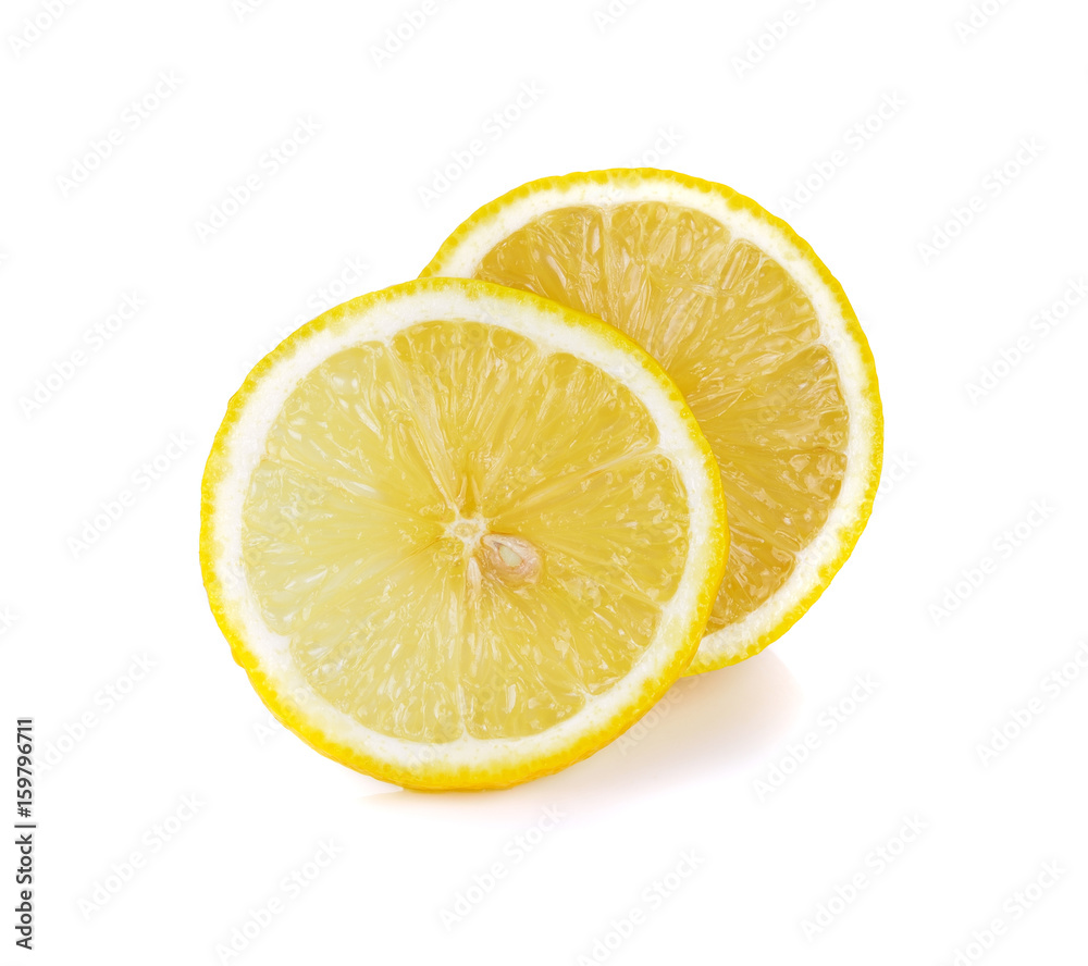 Slice of fresh lemon isolated on white background Slice of fresh lemon isolated on white background