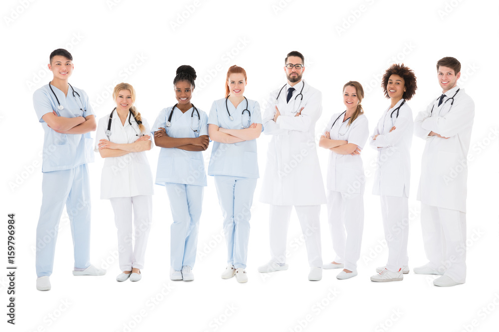 Group Of Smiling Doctors With Stethoscopes Group Of Smiling Doctors With Stethoscopes