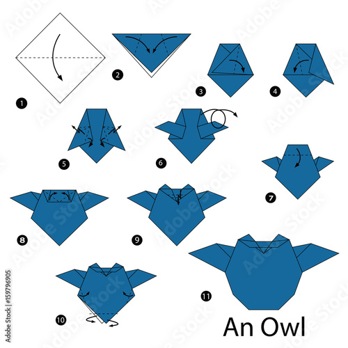 step by step instructions how to make origami An Owl.