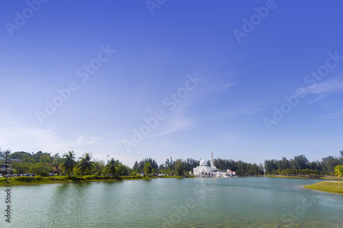 kuala ibai white floating mosque photo