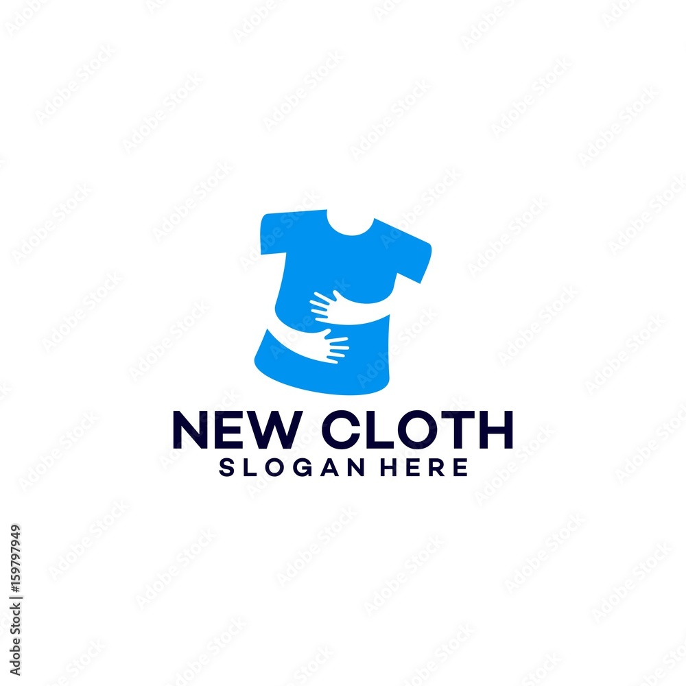 New Cloth Logo template designs with Hug hand gesture Stock Vector ...