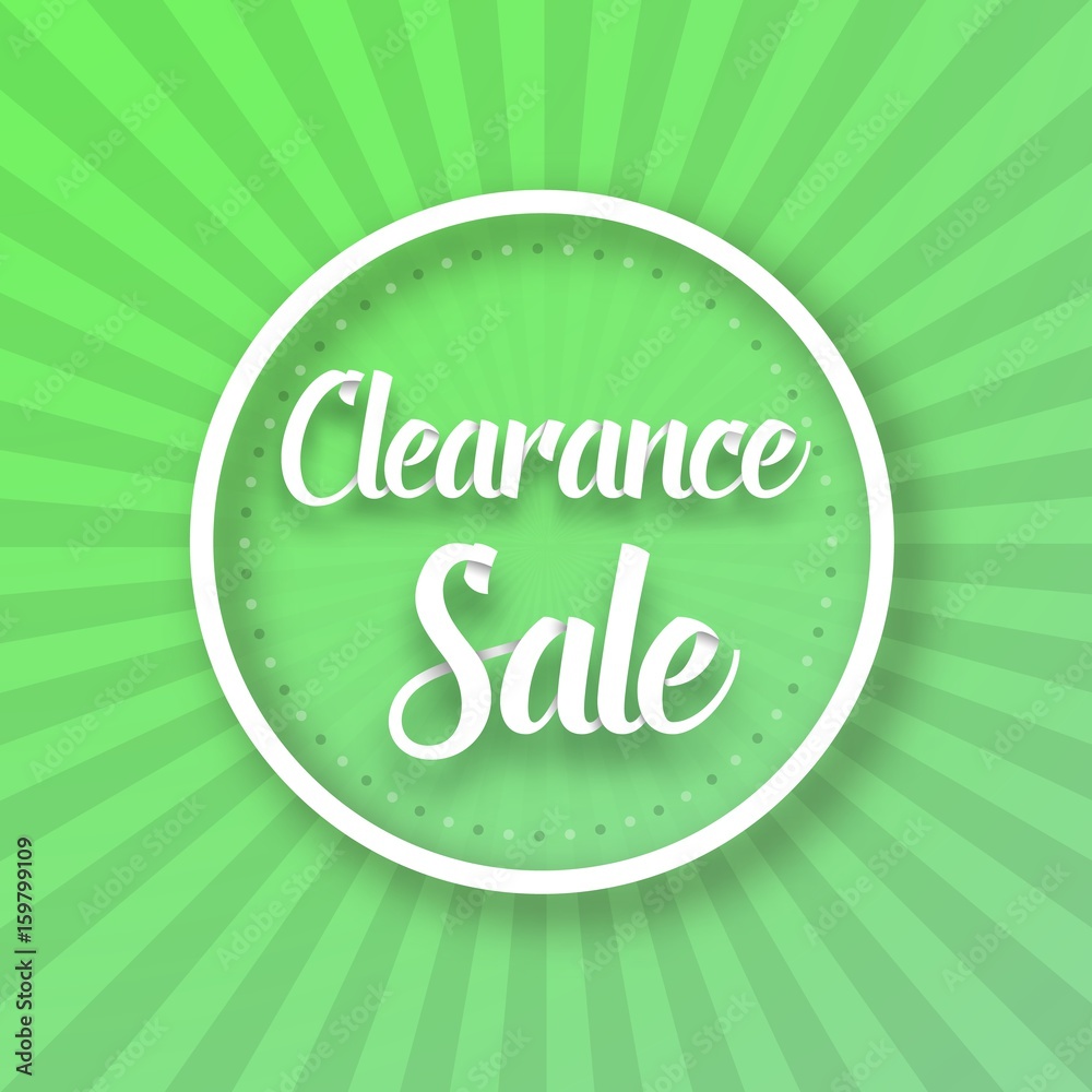 Illustration of Clearance Sale Vector Poster with Sunburs Lines on Background. Bright Sale Flyer Template Illustration of Clearance Sale Vector Poster with Sunburs Lines on Background. Bright Sale Flyer Template
