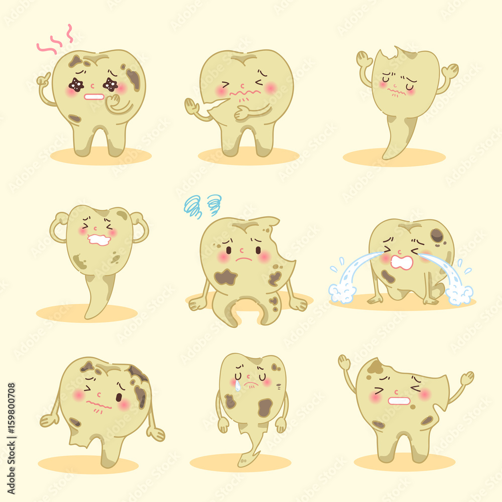 Obraz premium cartoon tooth decay