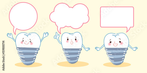 tooth implant with speech bubble