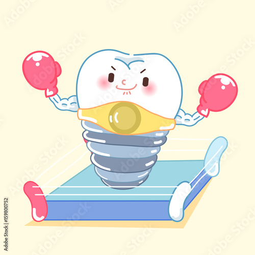 cute cartoon tooth implant