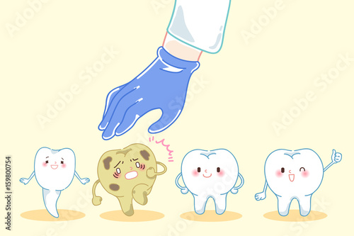 doctor hand picking decay teeth