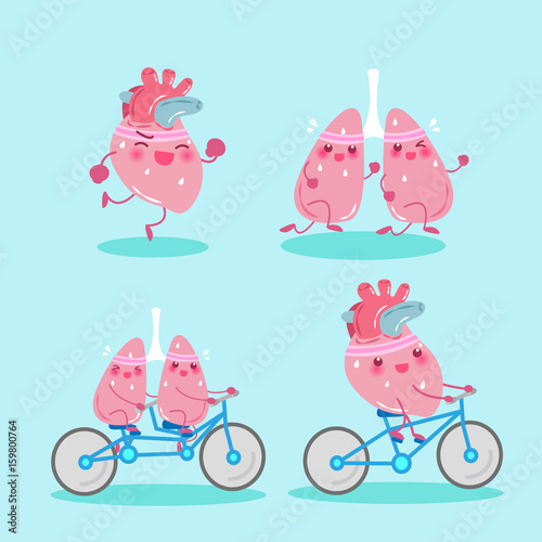 cartoon lung and heart