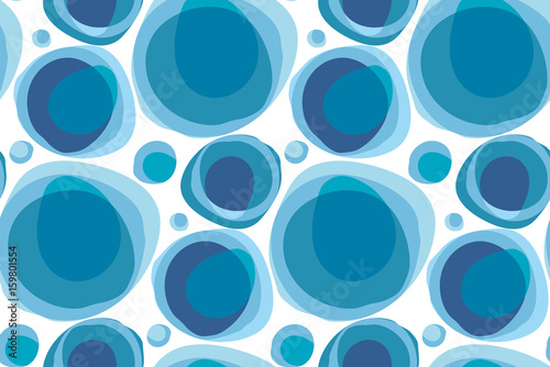 blue water bubble natural form decorative background. vector seamless pattern for surface design, fabric, wrapping paper