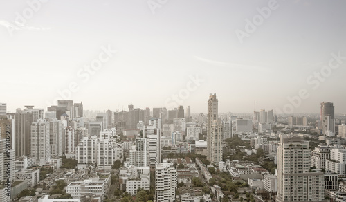 Bird eye view of Bangkok city scape, Thailand Economic city