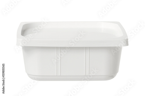 Plastic food box (with clipping path) isolated on white background