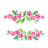 decorative leave and flower design element. geometry floral tropical pattern for surface design.