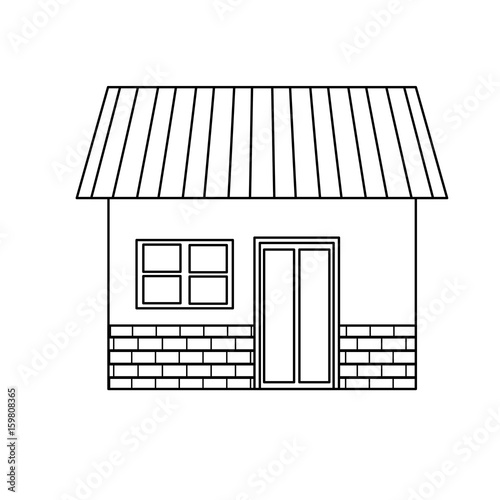 house exterior door window brick residentail icon vector illustration photo