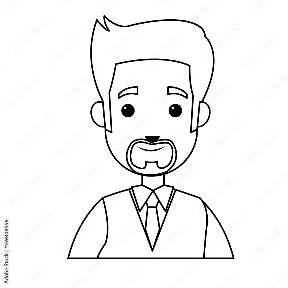 portrait man cartoon business employee character vector illustration portrait man cartoon business employee character vector illustration