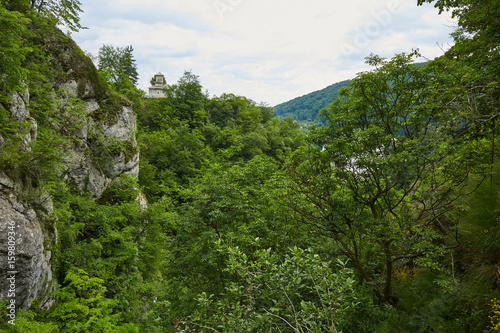 Orthodox church in the forest on mountain