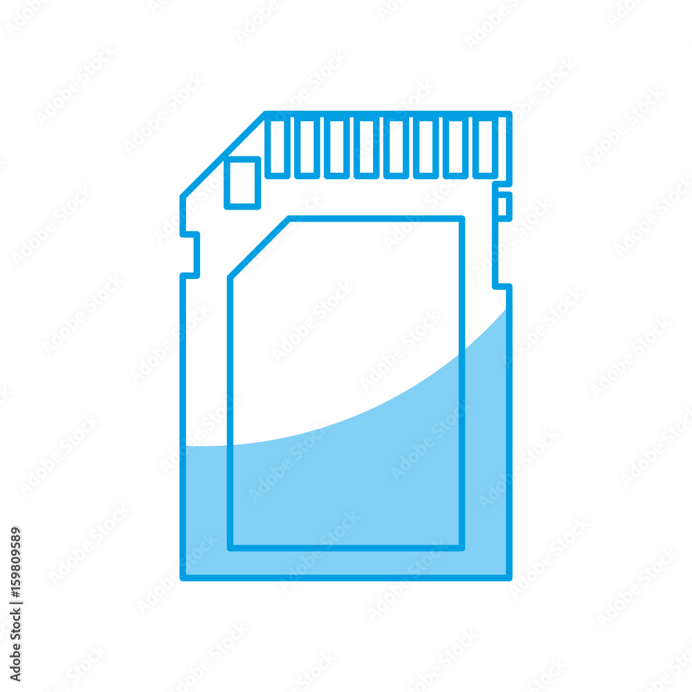 sd card icon over white background vector illustration