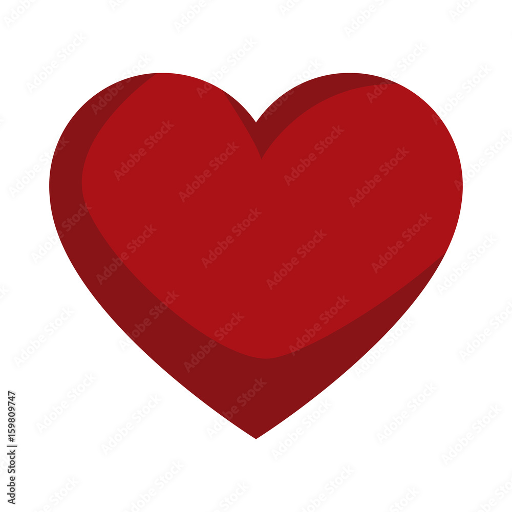 red love heart gift romance icon vector illustration